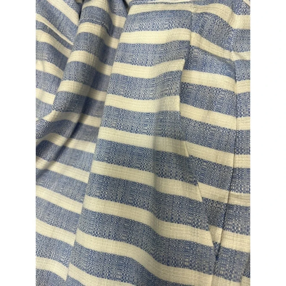 Crown & Ivy High Neck Yarn Dye Jumpsuit Size 8 Blue/white New With‎ Tags